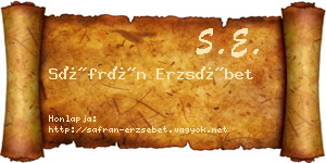 Sáfrán Erzsébet névjegykártya